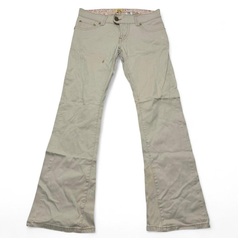 Khaki Vintage 2000s Y2K Super Low Rise Levis Flared PantsSummer Tops Size 5